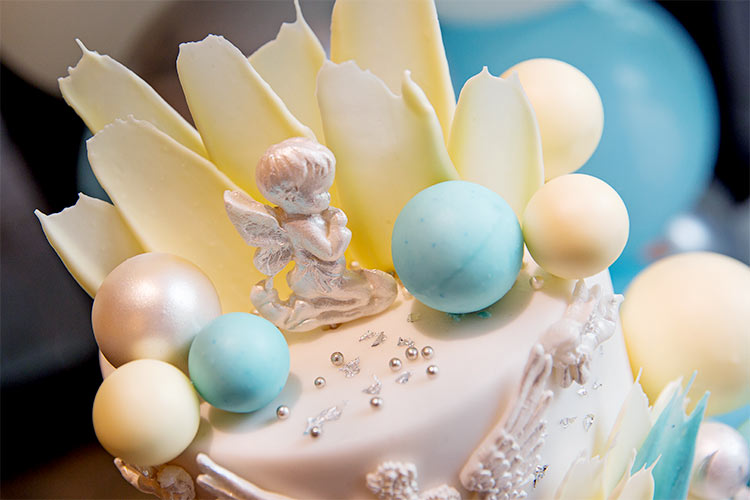 Ангелче от торта за момче, за отпразнуване на кръщението му в пицария Специале, град Пловдив.